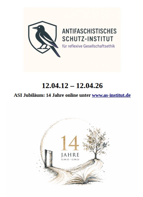 Cover ASI Jubiläum: 14 Jahre online unter www.as-institut.de